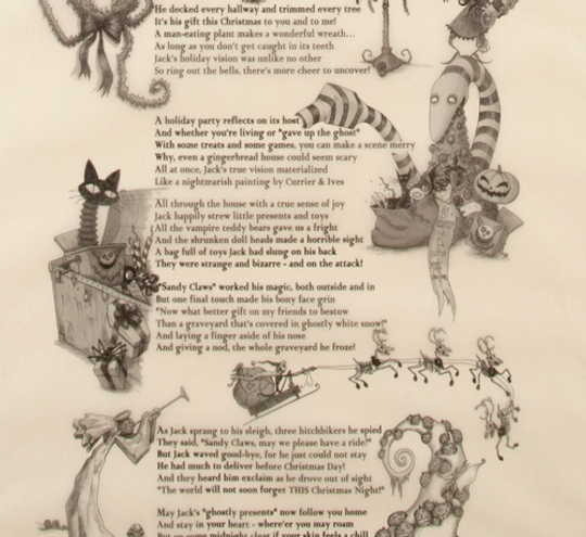 Disneyland Haunted Mansion Holiday Nightmare Before Christmas Scroll Poster