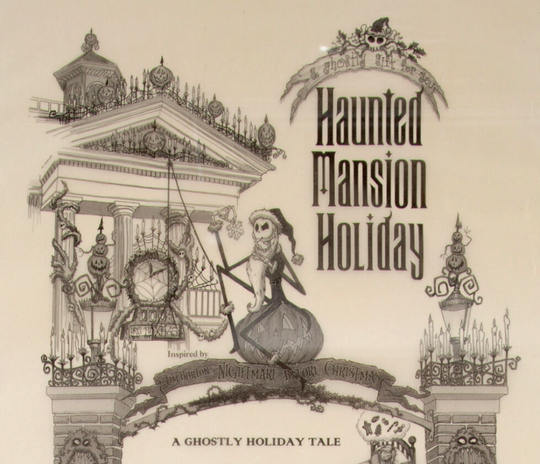 Disneyland Haunted Mansion Holiday Nightmare Before Christmas Scroll Poster