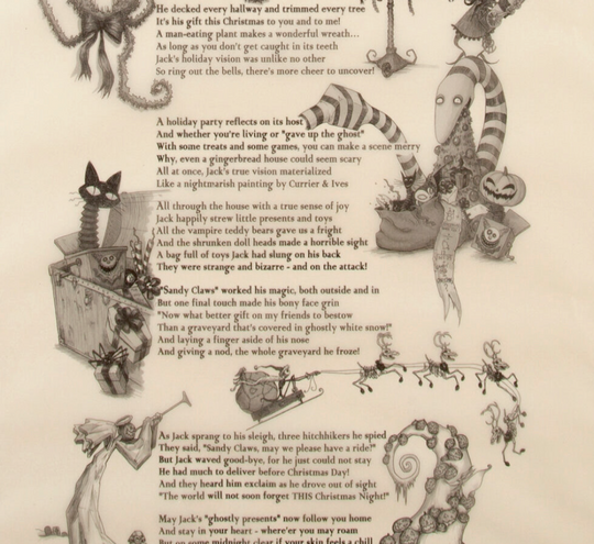 Disneyland Haunted Mansion Holiday Nightmare Before Christmas Scroll Poster