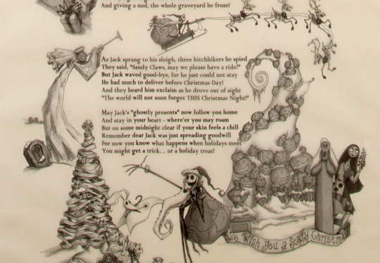 Disneyland Haunted Mansion Holiday Nightmare Before Christmas Scroll Poster