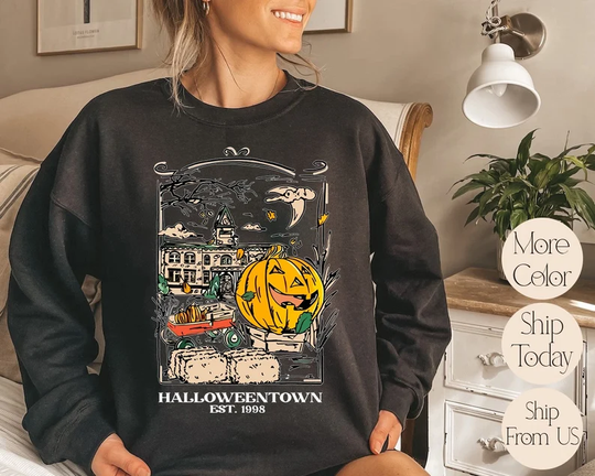 HalloweenTown 1998 Sweatshirt, Disney Halloween Pumpkin Sweatshirt