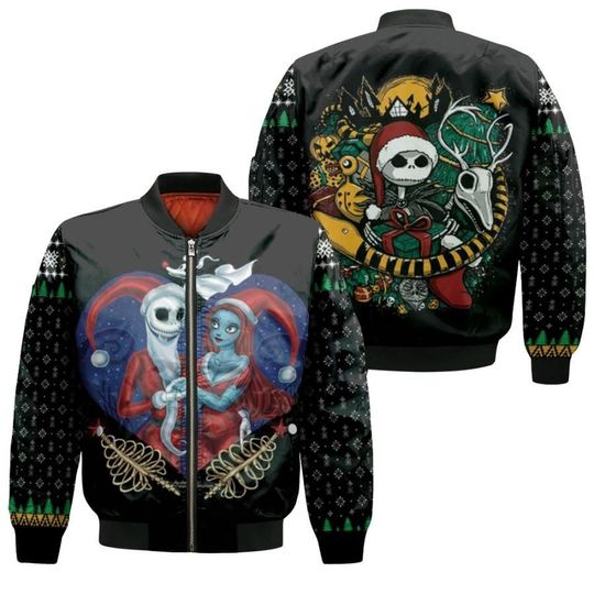 Jack Skellington And Sally Nightmare Before Christmas Disney Bomber Jacket