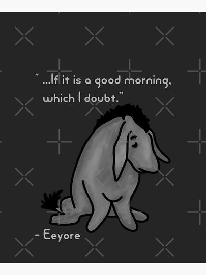 Disney Winnie The Pooh Sad Eeyore Quote Kitchen Apron