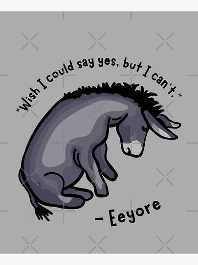 Disney Winnie The Pooh Sad Eeyore Quote Kitchen Apron