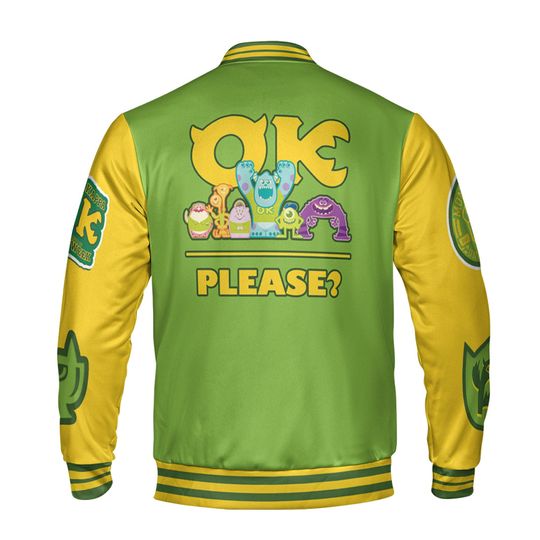 Personalized Monster University OK Uniform Disney Baseball Jacket