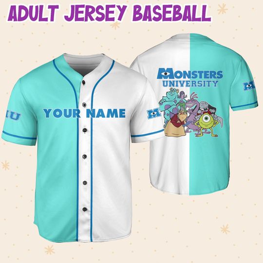 Personalized Monsters University Disney Baseball Jersey