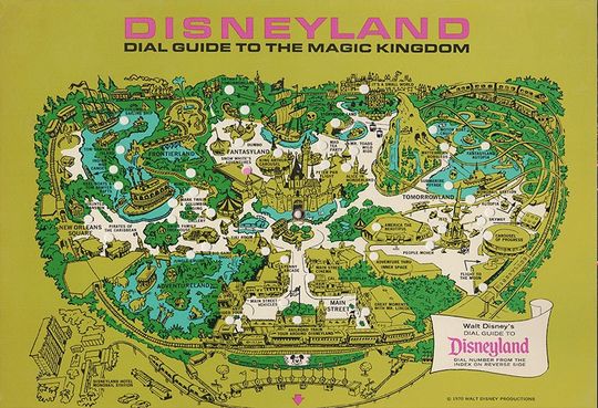 Disneyland Phone Map 1970 Magic Kingdom Premium Matte Vertical Poster