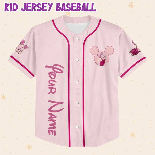 Personalize Winnie The Pooh Piglet, Custom Disney Baseball Jersey