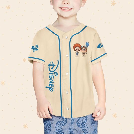 Personalized Disney UP Kid Ellie And Carl, Custom Baseball Jersey