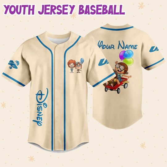 Personalized Disney UP Kid Ellie And Carl, Custom Baseball Jersey