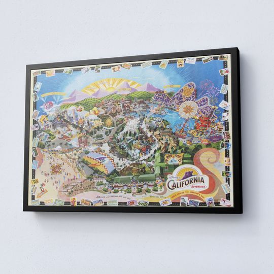 Disney California Adventure Map Premium Matte Vertical Poster