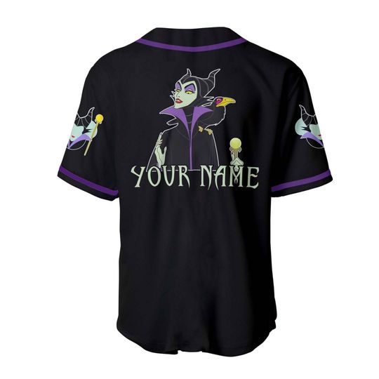 Evil Queen Maleficent Black Jersey | Disney Custom Baseball Jersey