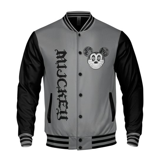 Personalized Disney Mickey Mouse Sugar Skull Baseball Jacket