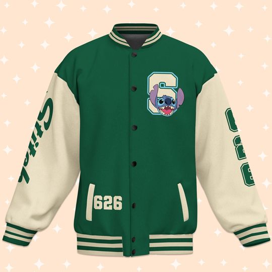 Personalize Disney Stitch Green, Disney Jacket