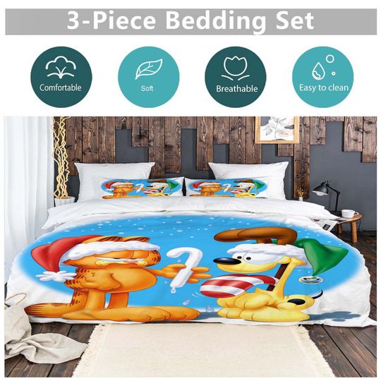Christmas Garfield Bedding Set, Disney Cartoon Bedding Set