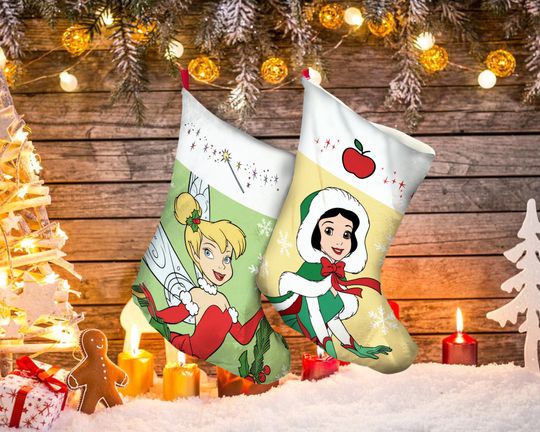 Disney Princess Christmas Stocking, Tinker Bell Stocking, Snow White Stocking