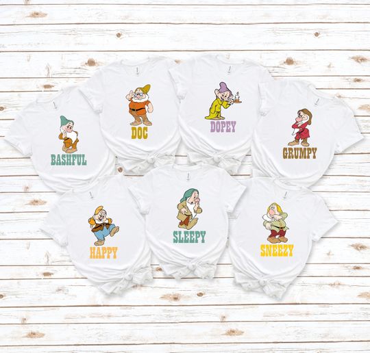 Disney Snow White And Seven Dwarf Shirt, Disney Snow White Group Shirt