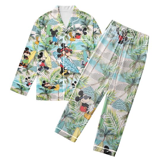 Disney Mickey Beach Pajamas Set, Mickey Aloha Pajama
