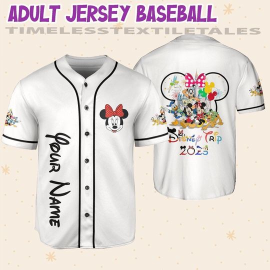 Personalize Disneyland Disney Trip With Minnie Mouse Baseball Jersey