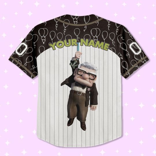 Personalized Disney UP Carl Fredricksen Balloon Baseball Jersey