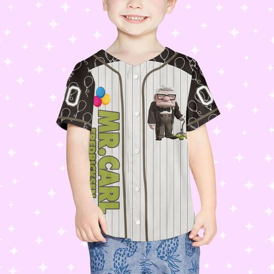 Personalized Disney UP Carl Fredricksen Balloon Baseball Jersey