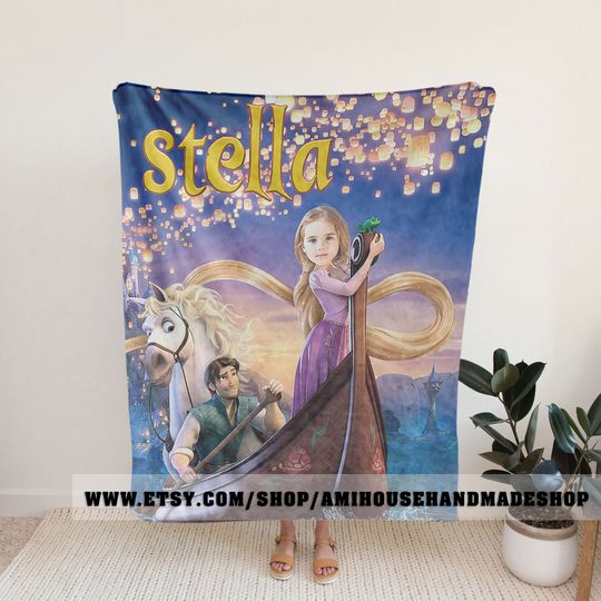 Custom Tangled Rapunzel Blanket, Disney Princess Blanket