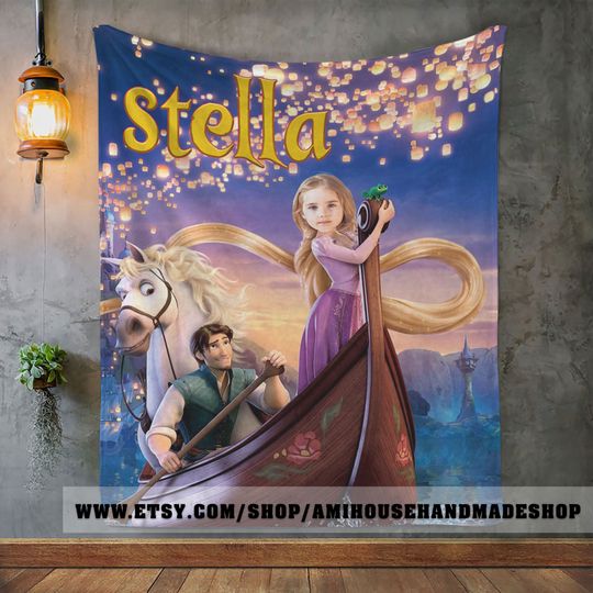 Custom Tangled Rapunzel Blanket, Disney Princess Blanket