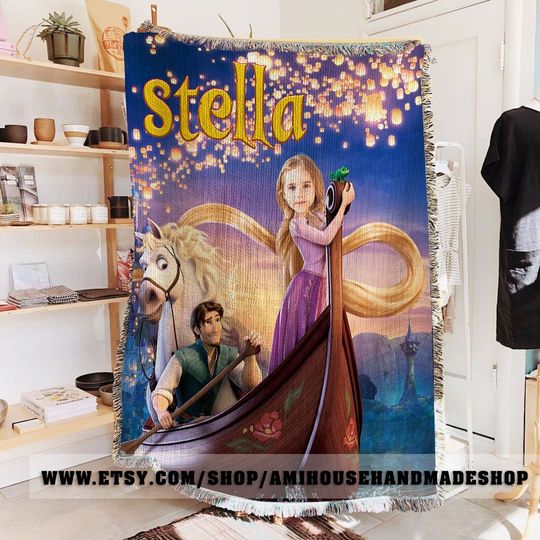 Custom Tangled Rapunzel Blanket, Disney Princess Blanket
