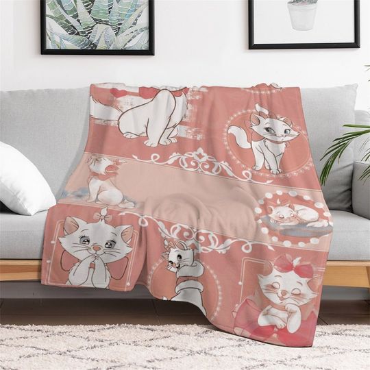 Customized Disney Marie Cat Blanket, Disney Valentine's Blanket