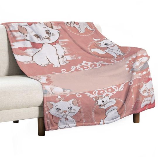 Customized Disney Marie Cat Blanket, Disney Valentine's Blanket
