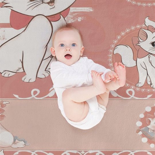 Customized Disney Marie Cat Blanket, Disney Valentine's Blanket