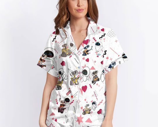 Disney Valentine's Day Pjs, Wall-E and Eve Pajamas Set
