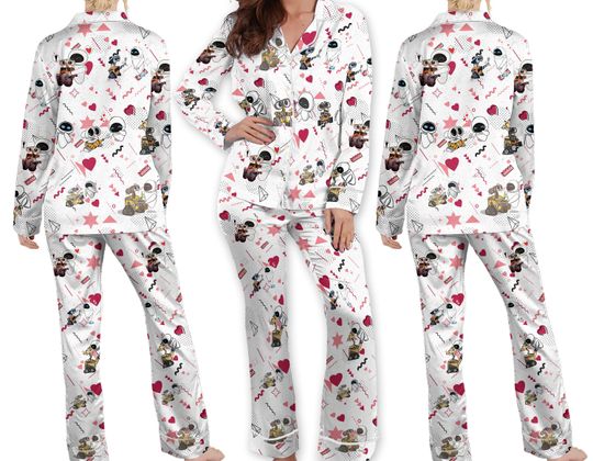 Disney Valentine's Day Pjs, Wall-E and Eve Pajamas Set