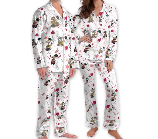 Disney Valentine's Day Pjs, Wall-E and Eve Pajamas Set