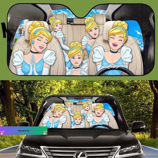 Cinde Princess Auto Sun Shade, Disney Princess Car Sunshade