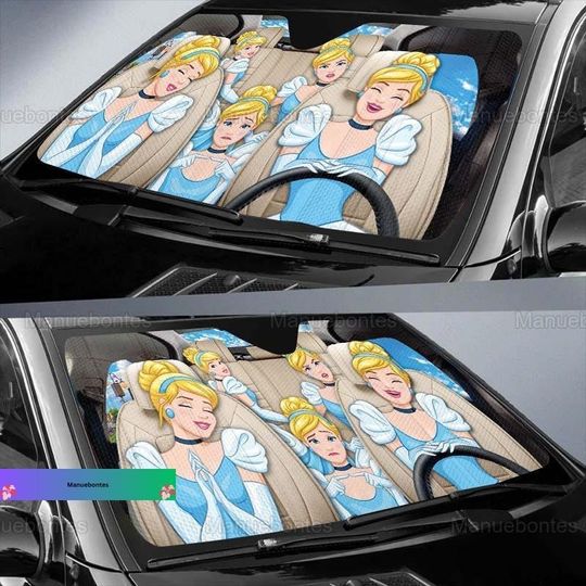 Cinde Princess Auto Sun Shade, Disney Princess Car Sunshade