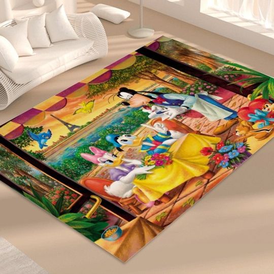 Donald And Daisy Disney Rug, Disney Fan Decor