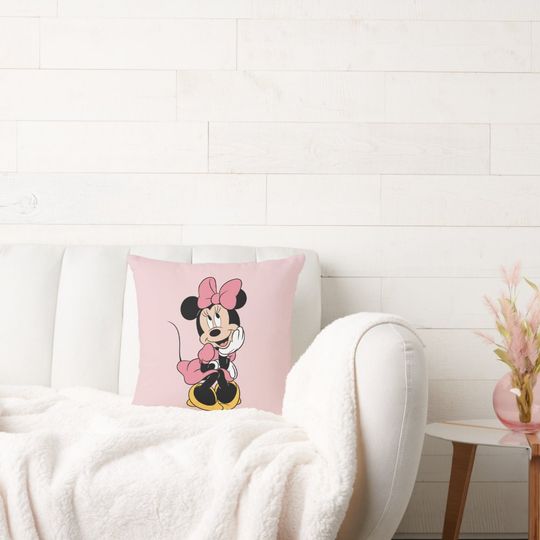 Minnie Mouse Disney Throw Pillow, Disney Fan Gift, Disney Decor