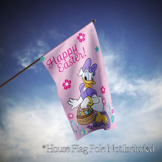 Daisy Duck Disney Easter Garden Flag, Easter Day Garden Flag
