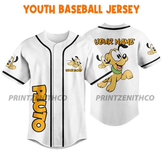 Personalize Disney Pluto Babi White, Disney Matching Baseball