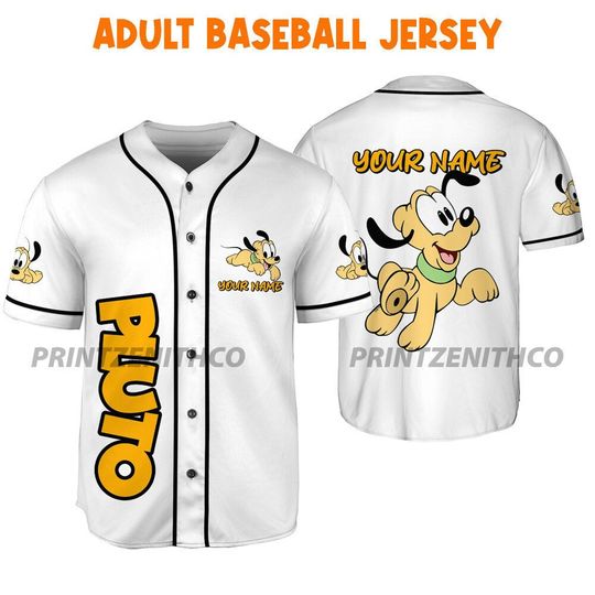 Personalize Disney Pluto Babi White, Disney Matching Baseball