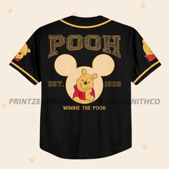 Personalize Disney Winnie The Pooh, Matching Baseball Jersey Custom Jersey