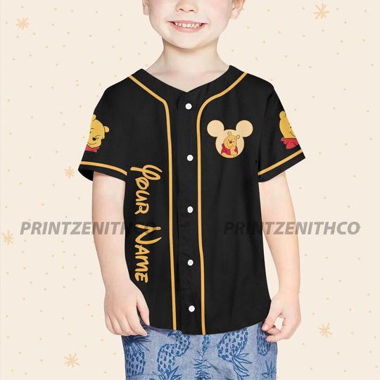 Personalize Disney Winnie The Pooh, Matching Baseball Jersey Custom Jersey