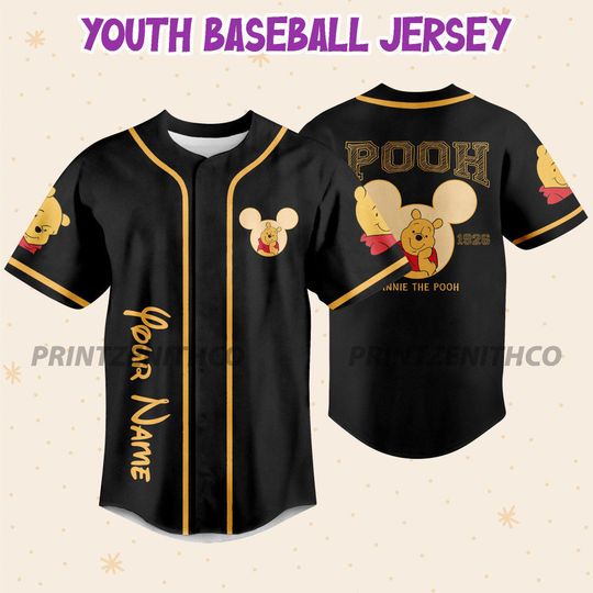 Personalize Disney Winnie The Pooh, Matching Baseball Jersey Custom Jersey