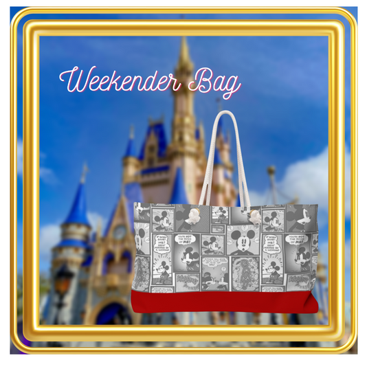 Disney Mickey Mouse Comics Weekender Bag, Disney Vacation Bag, Mickey Tote Bag