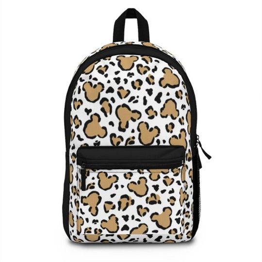 Disney Leopard Mickey & Minnie Backpack, Leopard Print Backpack, Disney Backpack