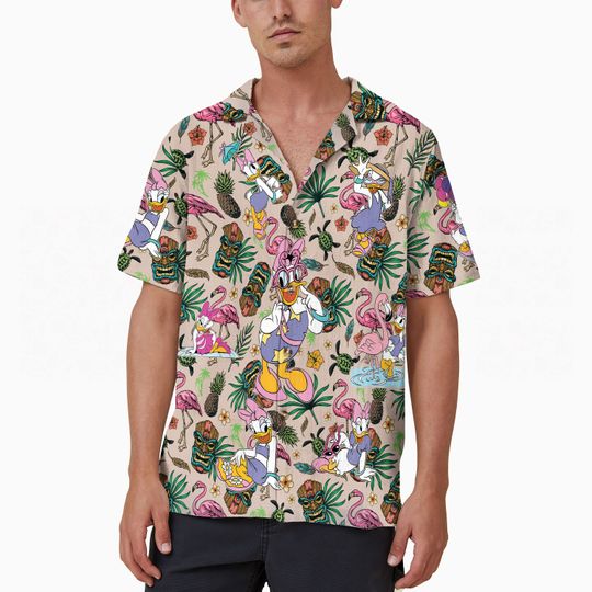 Daisy Duck Aloha Shirt, Disney Hawaiian Shirt for Summer Vacation