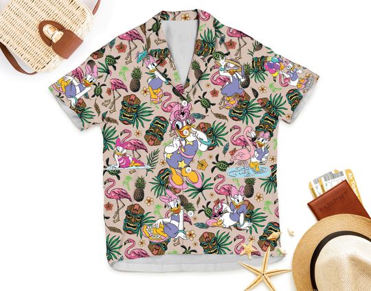 Daisy Duck Aloha Shirt, Disney Hawaiian Shirt for Summer Vacation