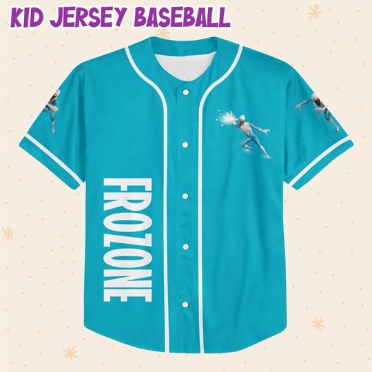 Personalized Disney The Incredibles Frozone Custom 3D Disney Baseball Jersey