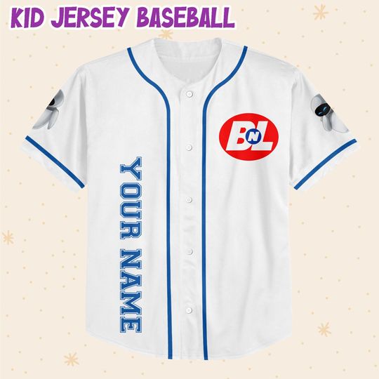 Personalized Disney Pixar WALL-E EVE Vintage Characters Custom 3D Disney Baseball Jersey